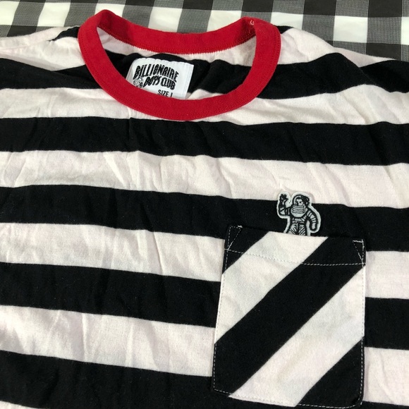 Billionaire Boys Club Black Striped Pocket T shirt - Picture 2 of 7